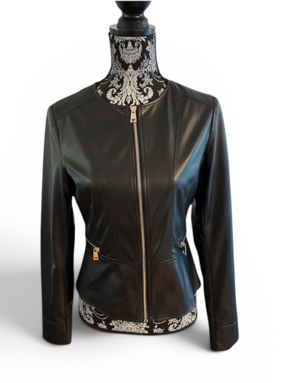 Liu Jo Black Faux Leather Zip-Front Jacket